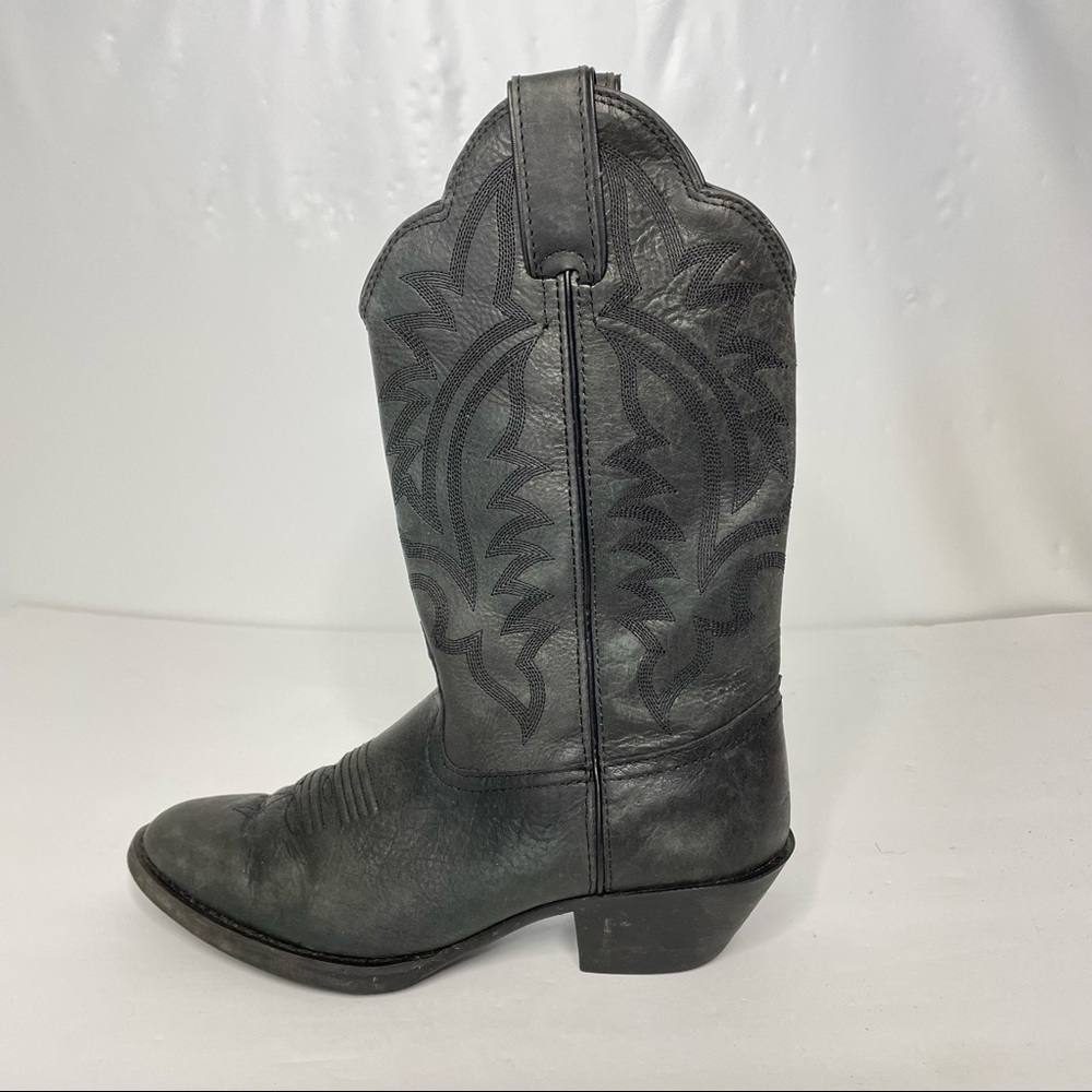 Tony Lama Black Leather Boots Women's Size SLIP/Oil RESISTING